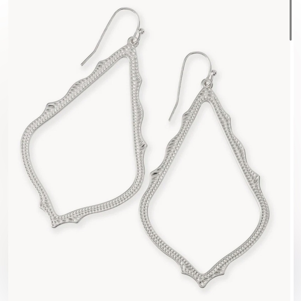 Kendra Scott Sophee Drop Earrings in Silver Hoops Tear Drop Marquise Triangle - Picture 2 of 9